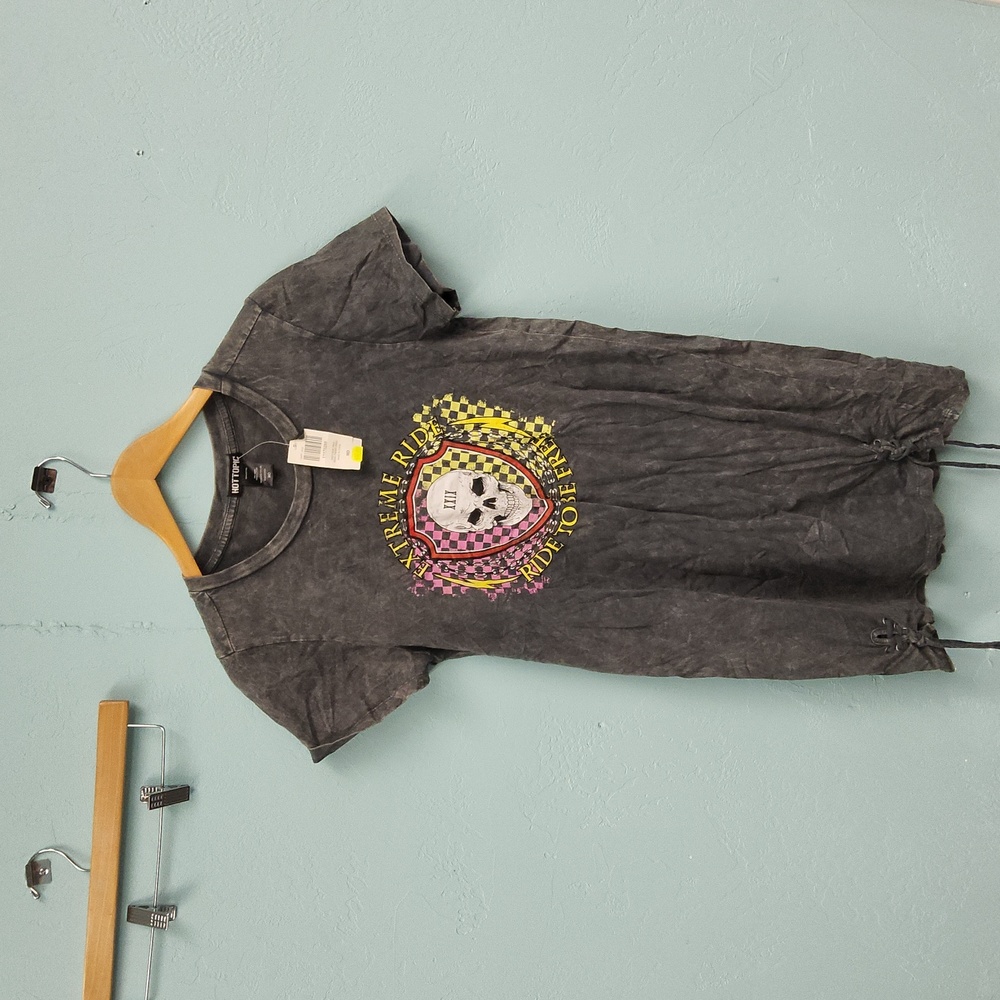 Grey Ride Free Skull Tshirt Dress